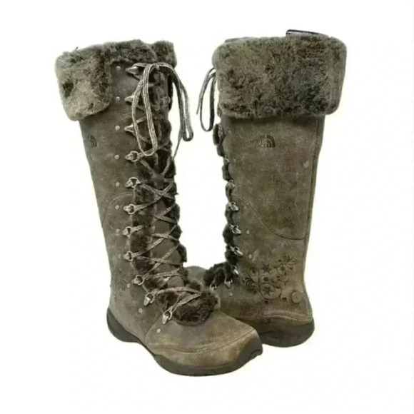 The North Face Adrianne IV Knee High Water Resistant Leather Boots Size 5 - Picture 1 of 9